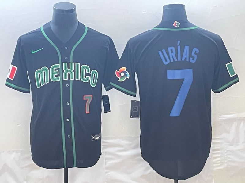 Men 2023 World Cub Mexico #7 Urias Black Nike MLB Jersey18